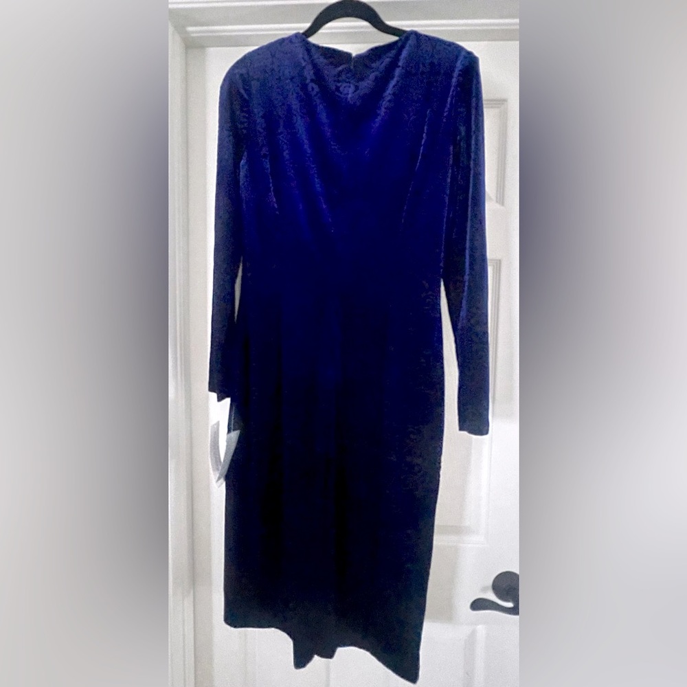 Royal blue velvet dress